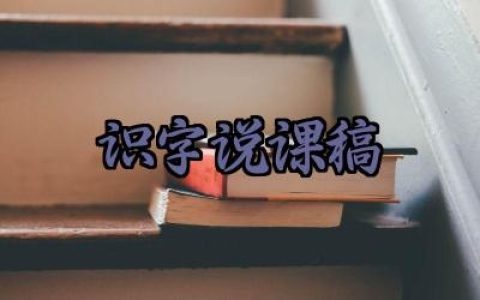 识字说课稿怎么写范文（10篇）