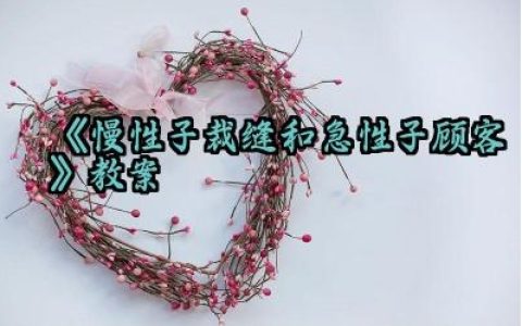 《慢性子裁缝和急性子顾客》教案范文（10篇）