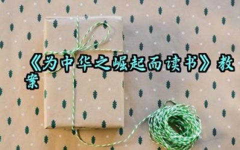 《为中华之崛起而读书》教案范文（10篇）