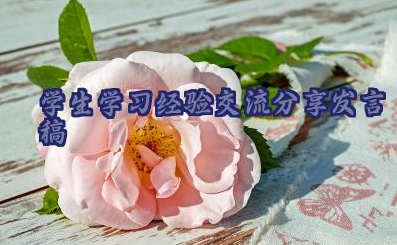 学生学习经验交流分享发言稿范文(7篇)
