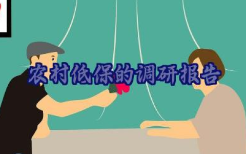 农村低保的调研报告范文模板14篇