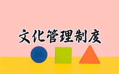 文化管理制度 文化管理规定范文模板