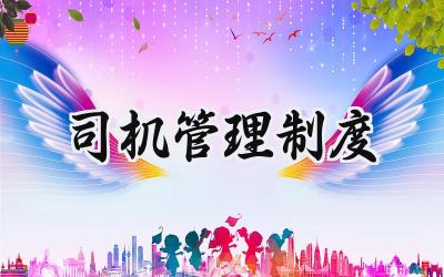 司机管理制度及职责 司机岗位职责及规章制度