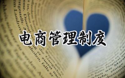 电商管理制度模板 电商公司规章制度范本