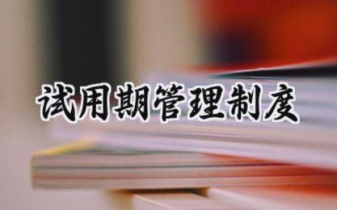 试用期管理制度 员工试用期及转正管理制度