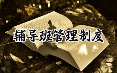 辅导班管理制度 辅导班学生管理制度大全