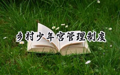 乡村少年宫管理制度 乡村学校少年宫工作管理制度