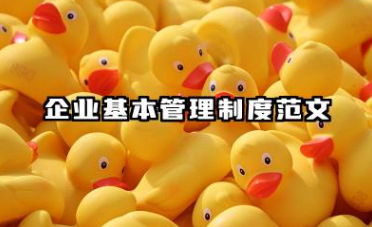 企业基本管理制度范文 企业内部管理制度范文