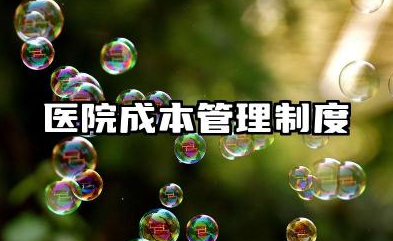 医院成本管理制度范本 医疗服务成本控制模板