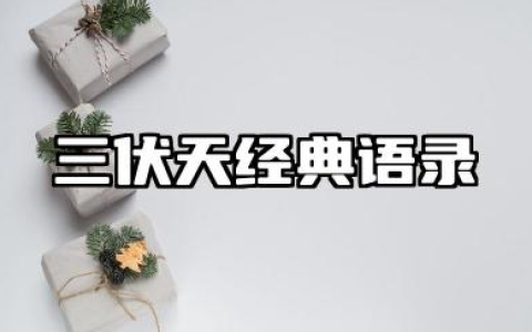 三伏天经典语录 三伏天发的朋友圈文案