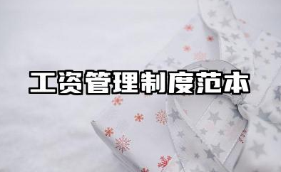 工资管理制度范本模板 薪酬管理制度模板完整版