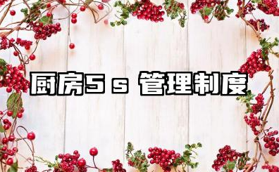 厨房5s管理制度内容 餐饮厨房 5s 管理制度