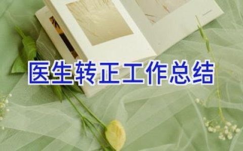 医生转正工作总结