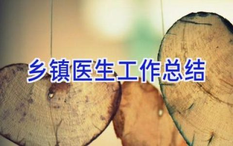 乡镇医生工作总结
