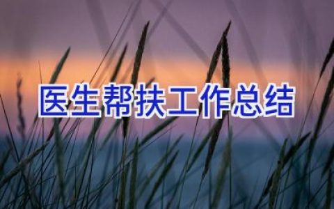 医生帮扶工作总结