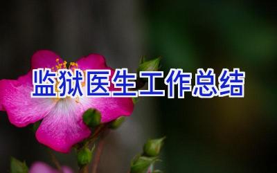 监狱医生工作总结