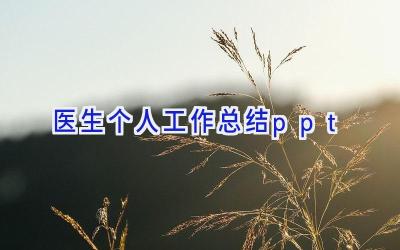 医生个人工作总结ppt