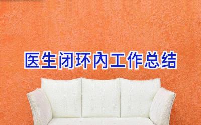 医生闭环内工作总结