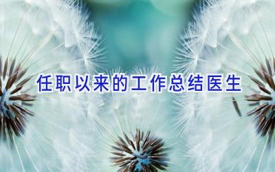 任职以来的工作总结医生