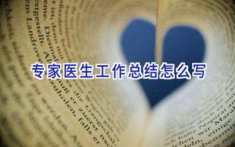 专家医生工作总结怎么写