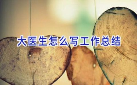 大医生怎么写工作总结