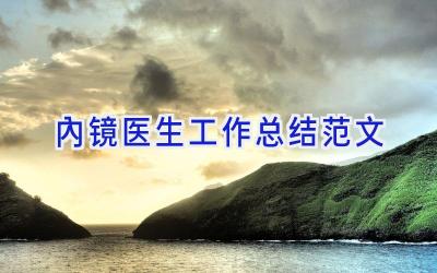 内镜医生工作总结范文