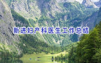 新进妇产科医生工作总结