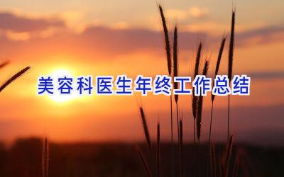 美容科医生年终工作总结
