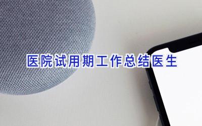 医院试用期工作总结医生