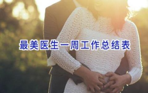 最美医生一周工作总结表