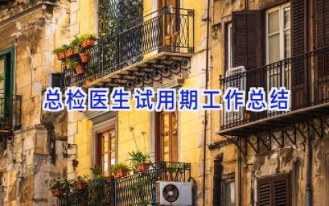 总检医生试用期工作总结