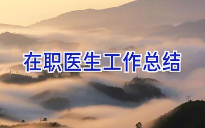在职医生工作总结