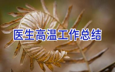 医生高温工作总结