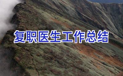 复职医生工作总结